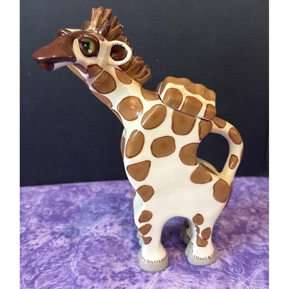 Lynda Corneille Vintage Swak‎ Giraffe With Lid Whimsical Funny 7 Inch READ